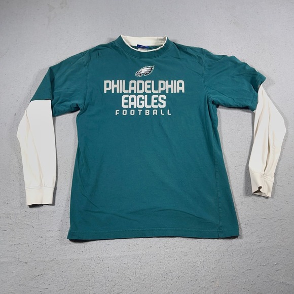 Reebok Other - Vintage Philadelphia Eagles Shirt Men Small Green White Layered‎ Raglan NFL Y2K